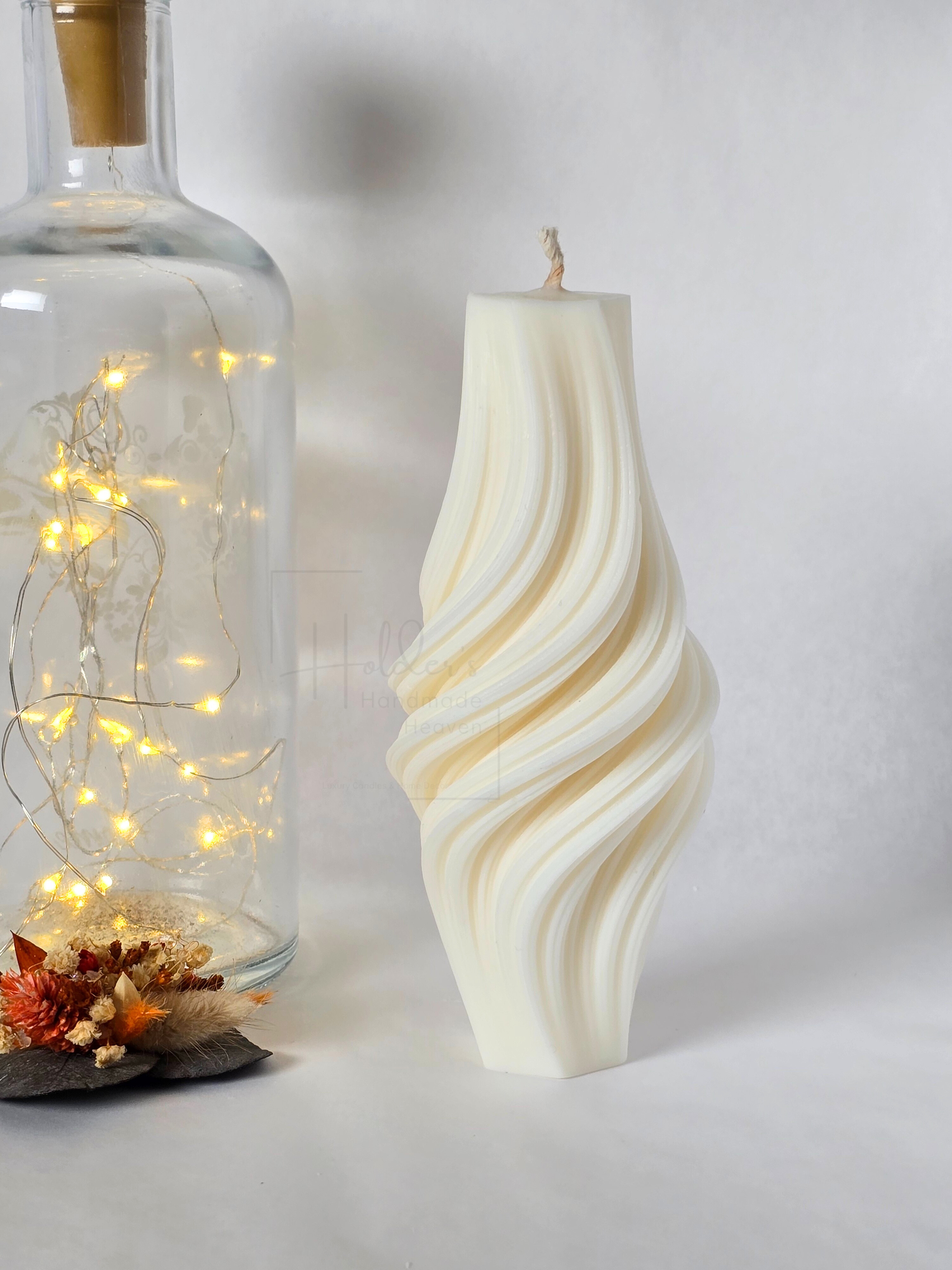 Twisted designer candle