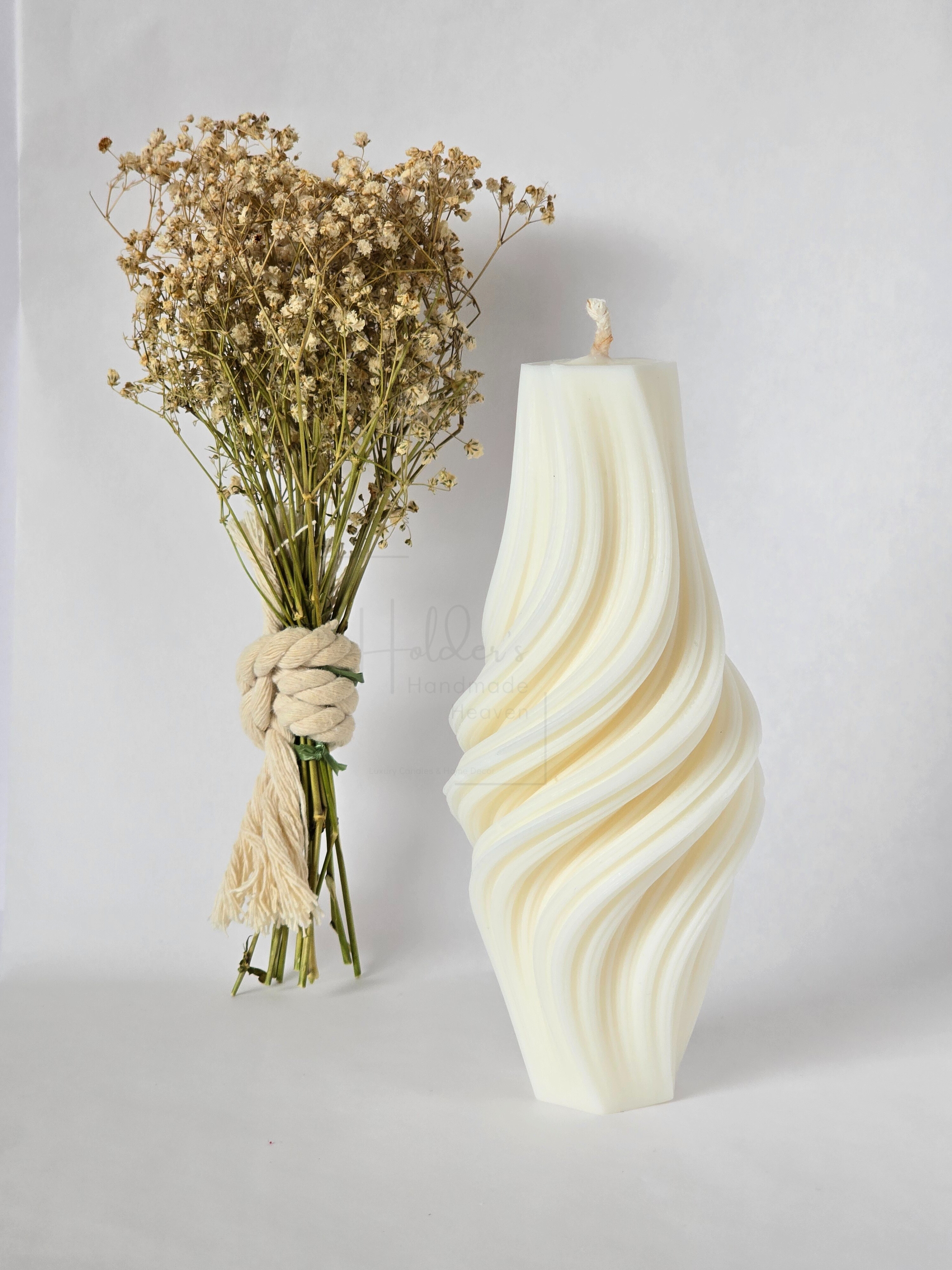 Twisted designer candle